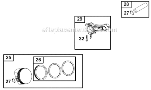 Page B Diagram and Parts List for 124432 8001 Briggs and Stratton Engine